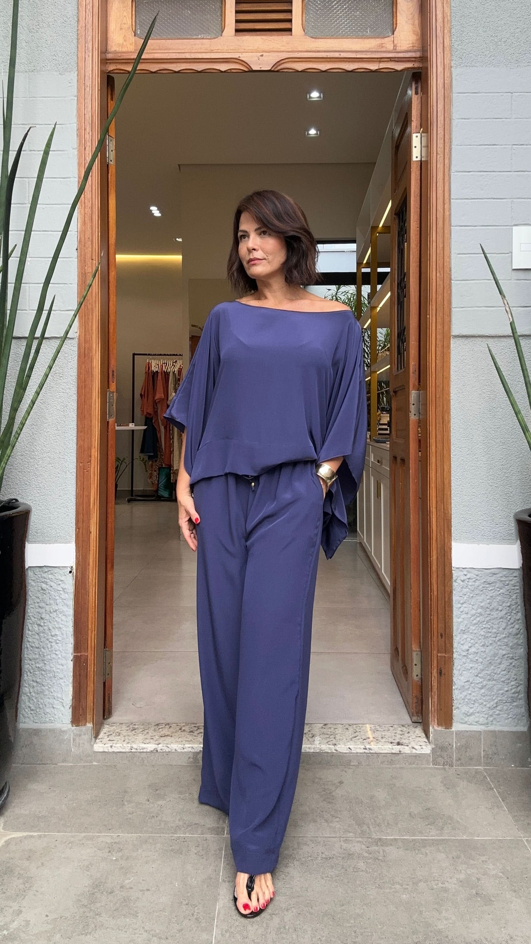 Conjunto Kimono Seda Pura EZILDINHA