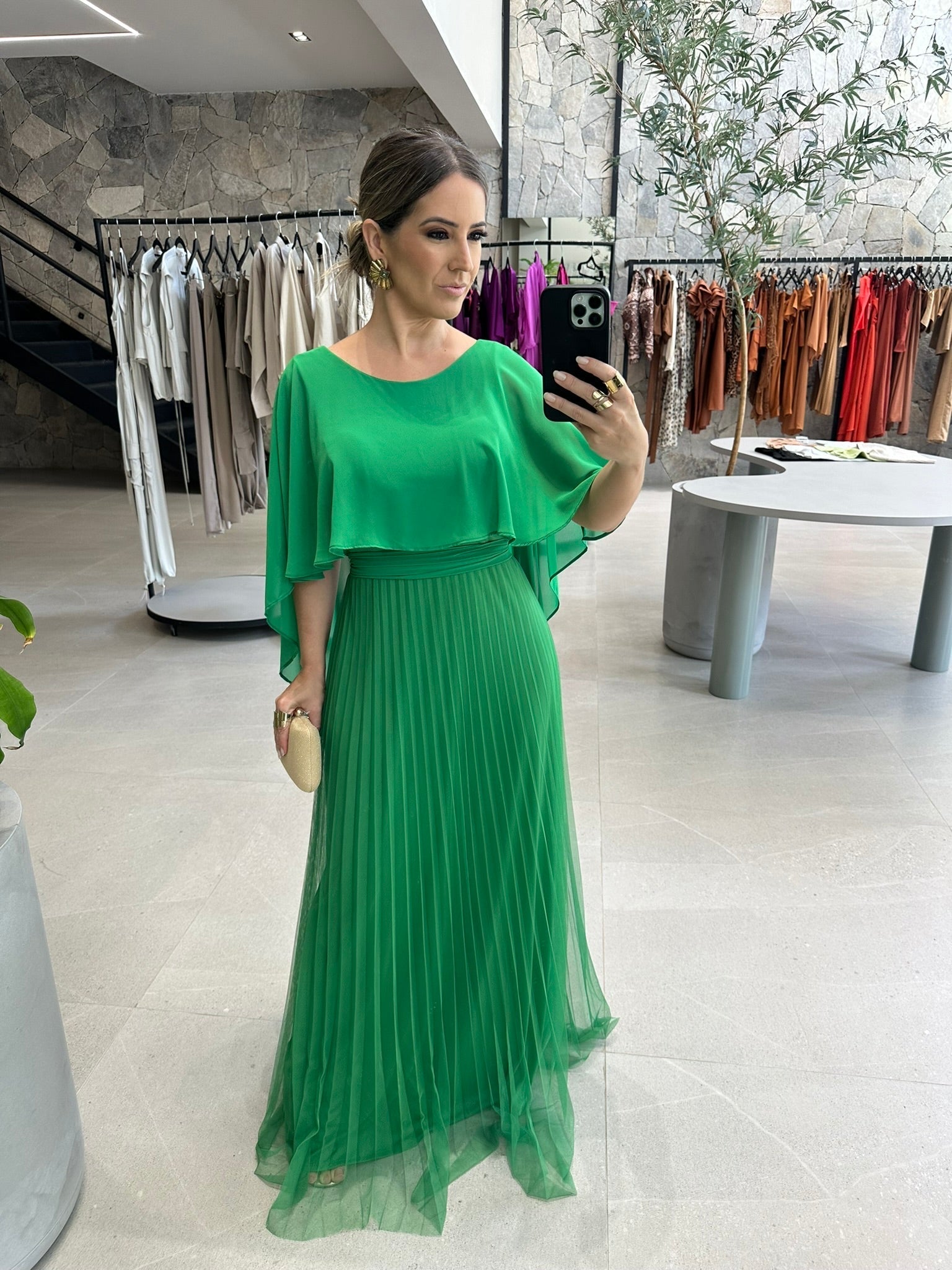 Vestido Capa Plissado
