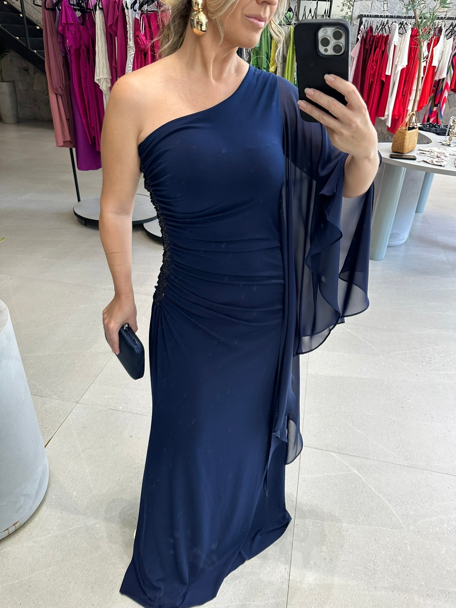 Vestido Capa Lateral