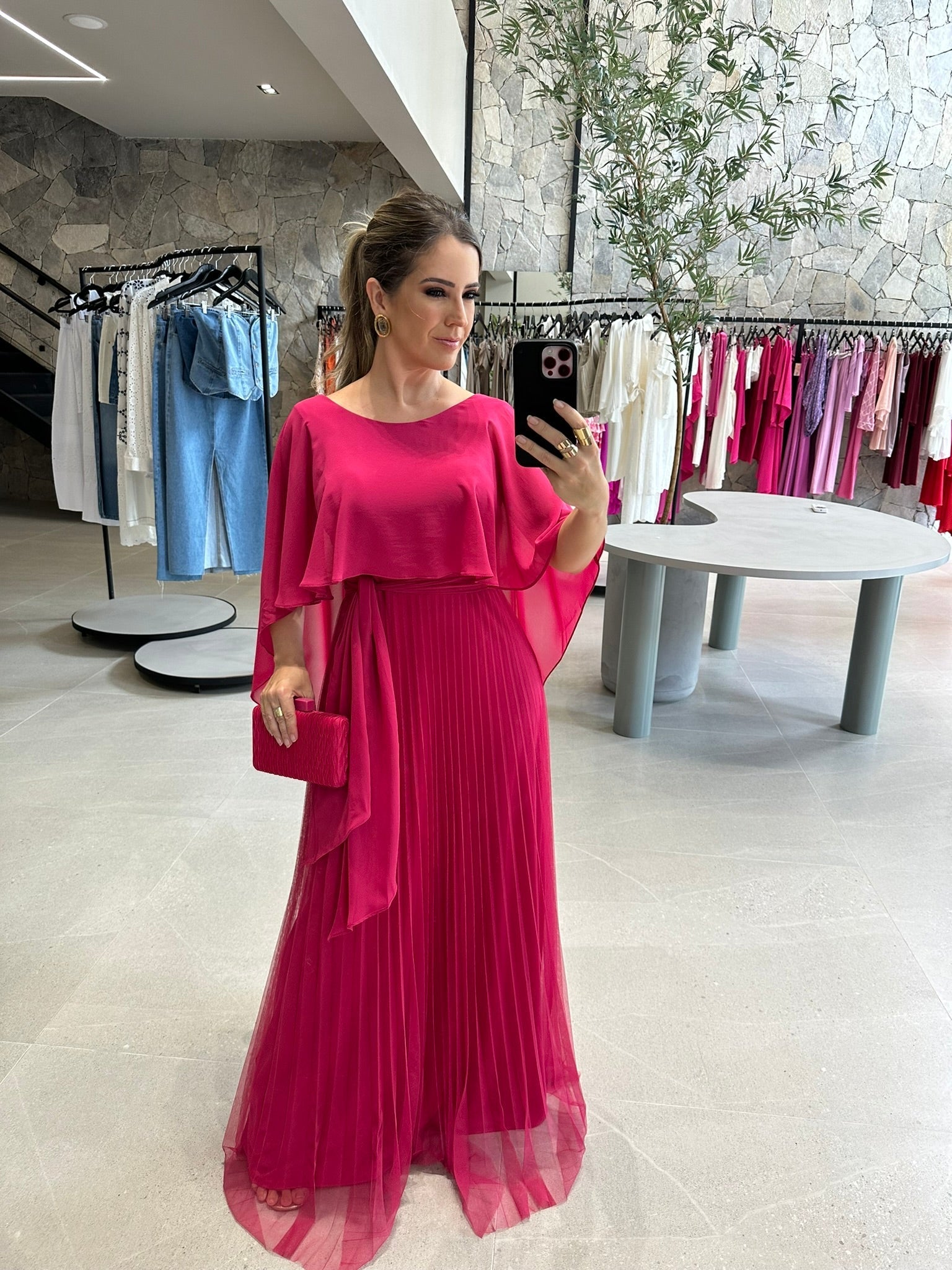 Vestido Capa Plissado