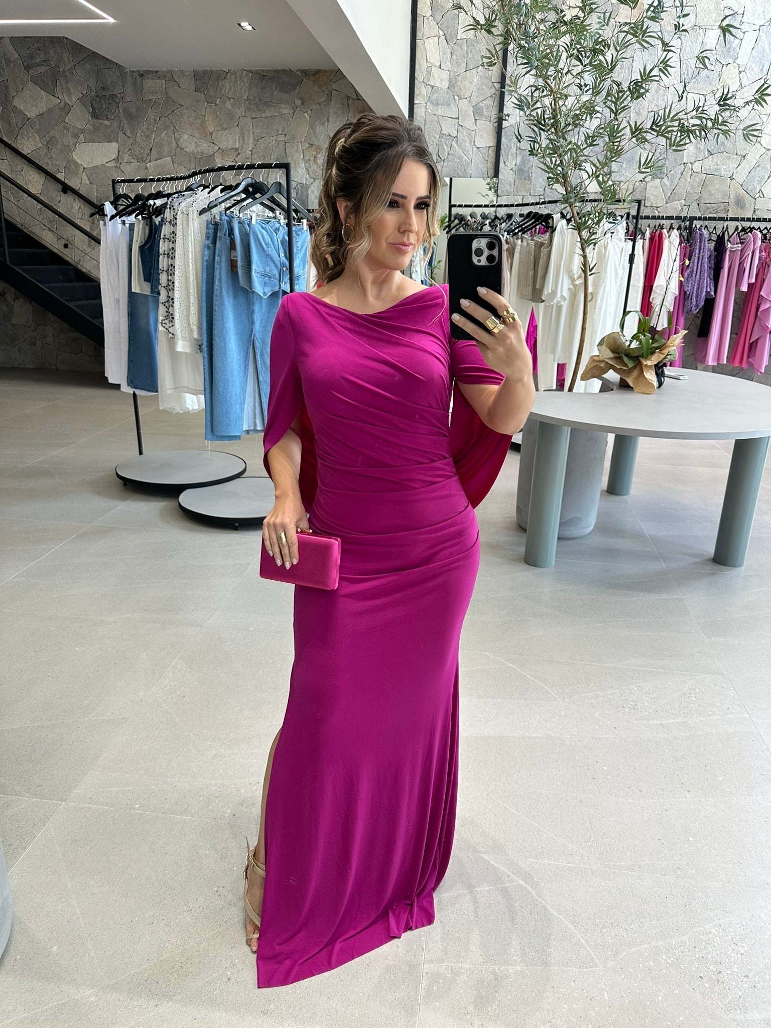Vestido capa liso