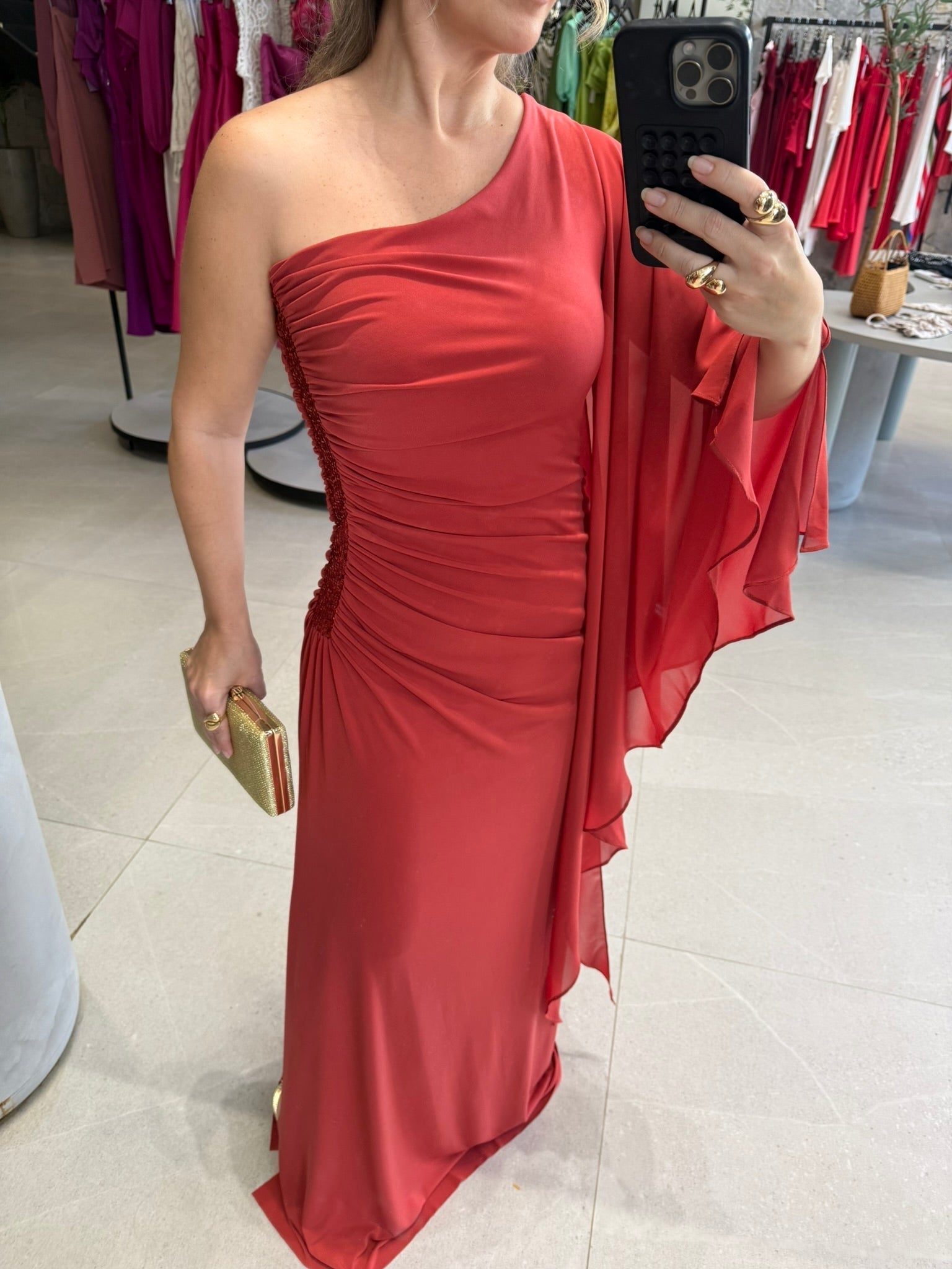 Vestido Capa Lateral