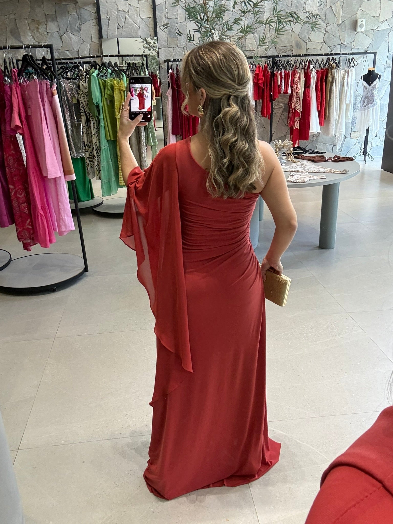 Vestido Capa Lateral