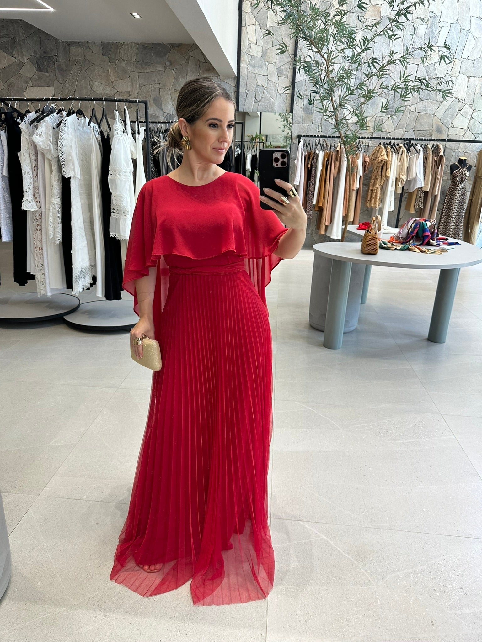 Vestido Capa Plissado