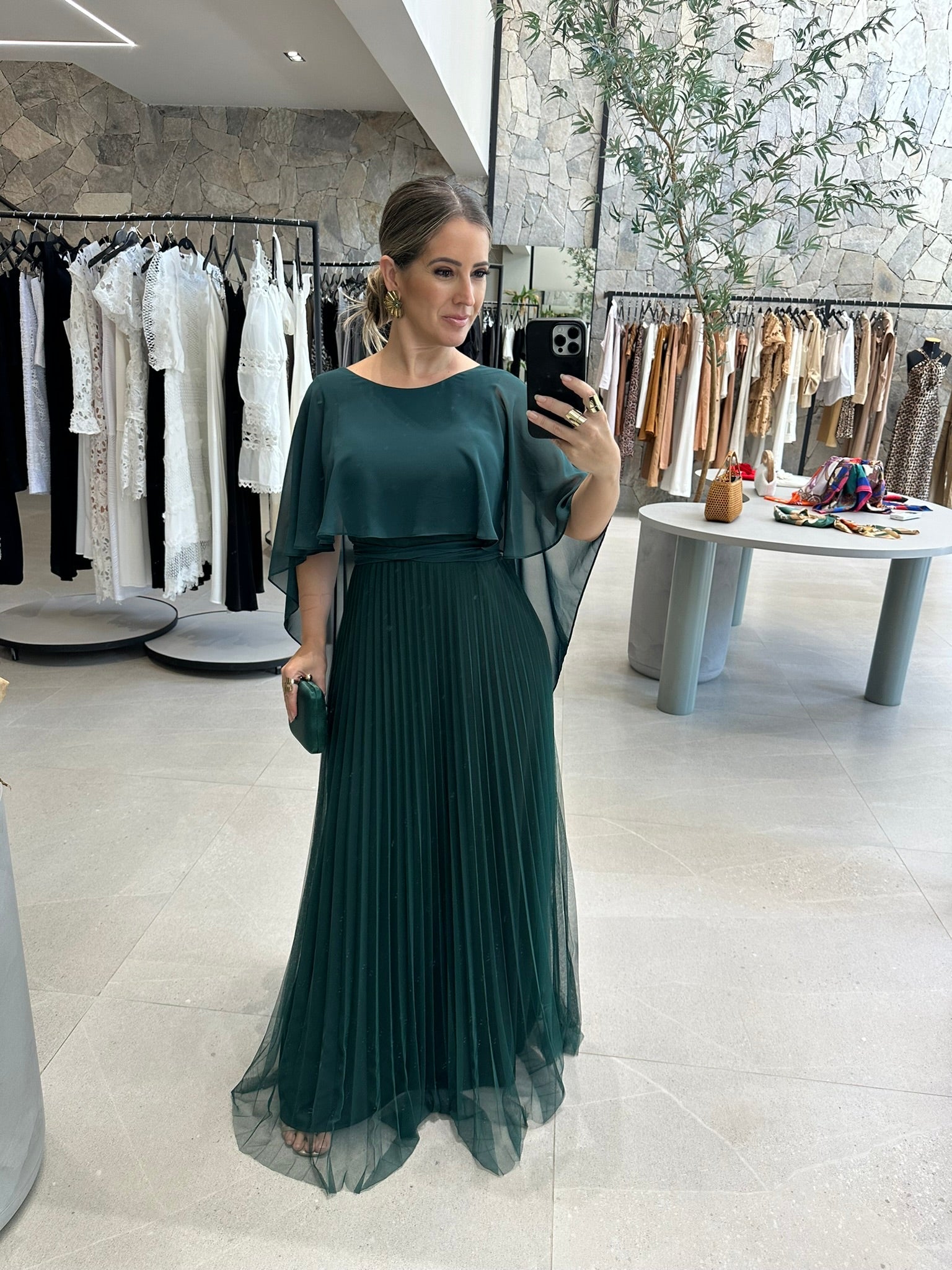 Vestido Capa Plissado