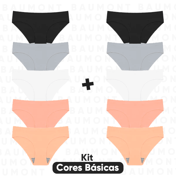 Kit 10 Calcinhas com Corte a Laser e Fio Invisível