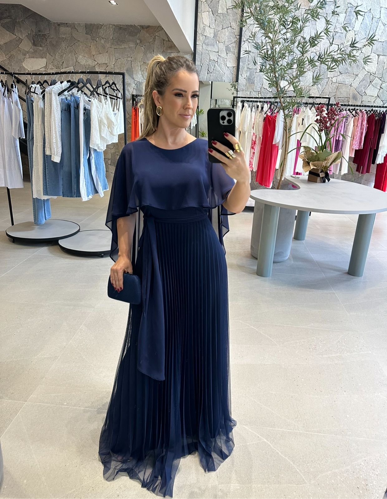 Vestido Capa Plissado