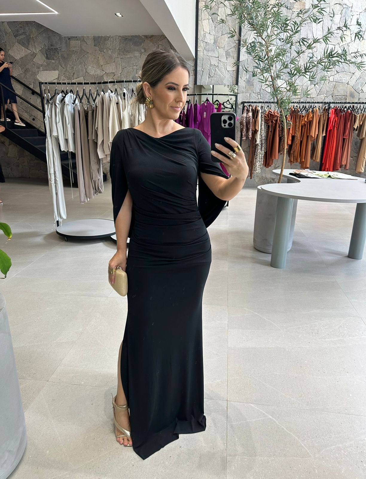 Vestido capa liso