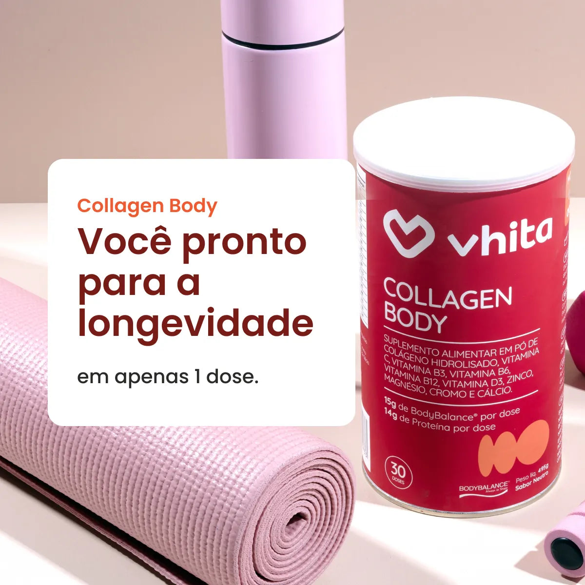 Collagen Body - BodyBalance 495g | Proteína Hidrolisada e Isolada sem lactose