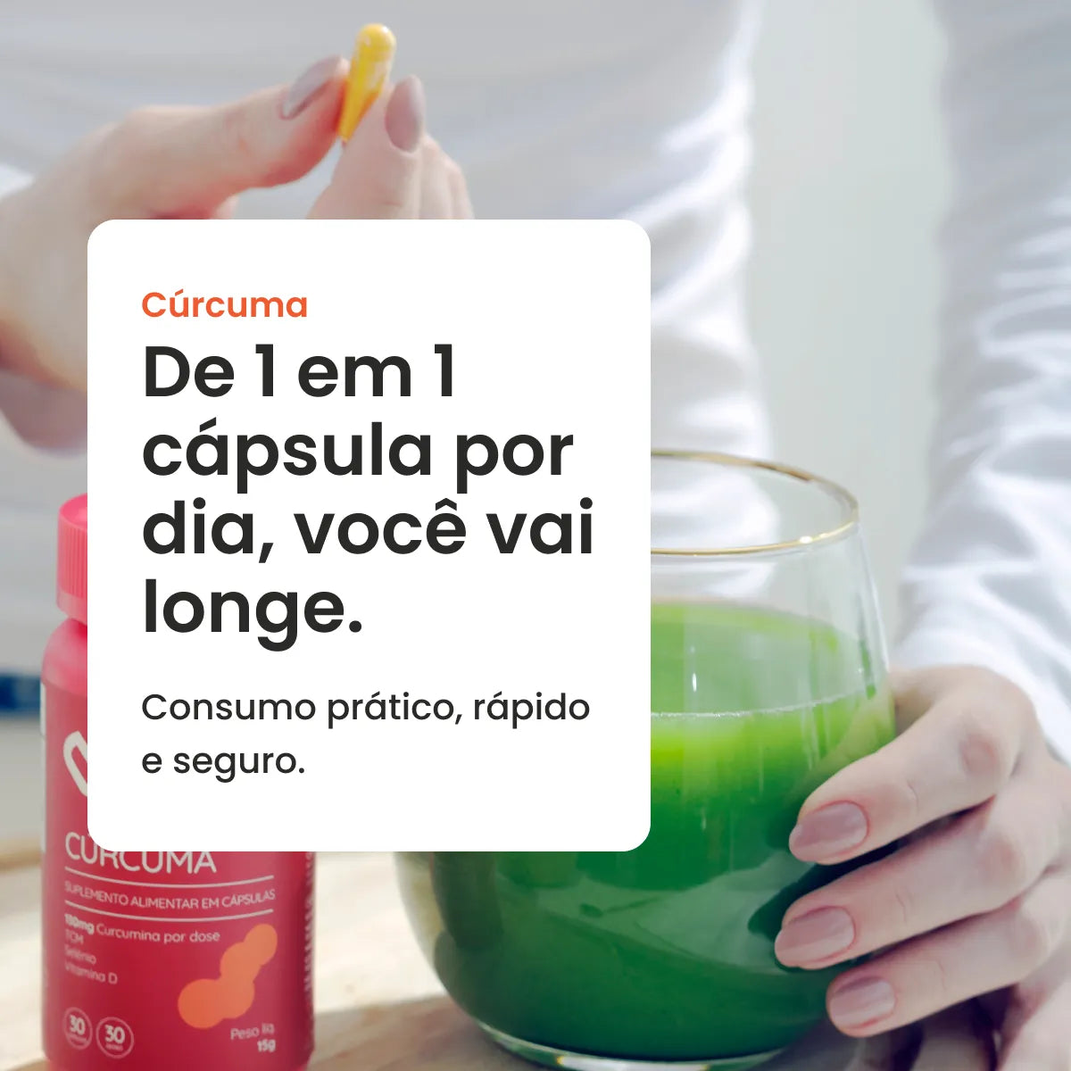 Cúrcuma Longa em cápsulas de 130mg com TCM + Selênio e Vitamina D3