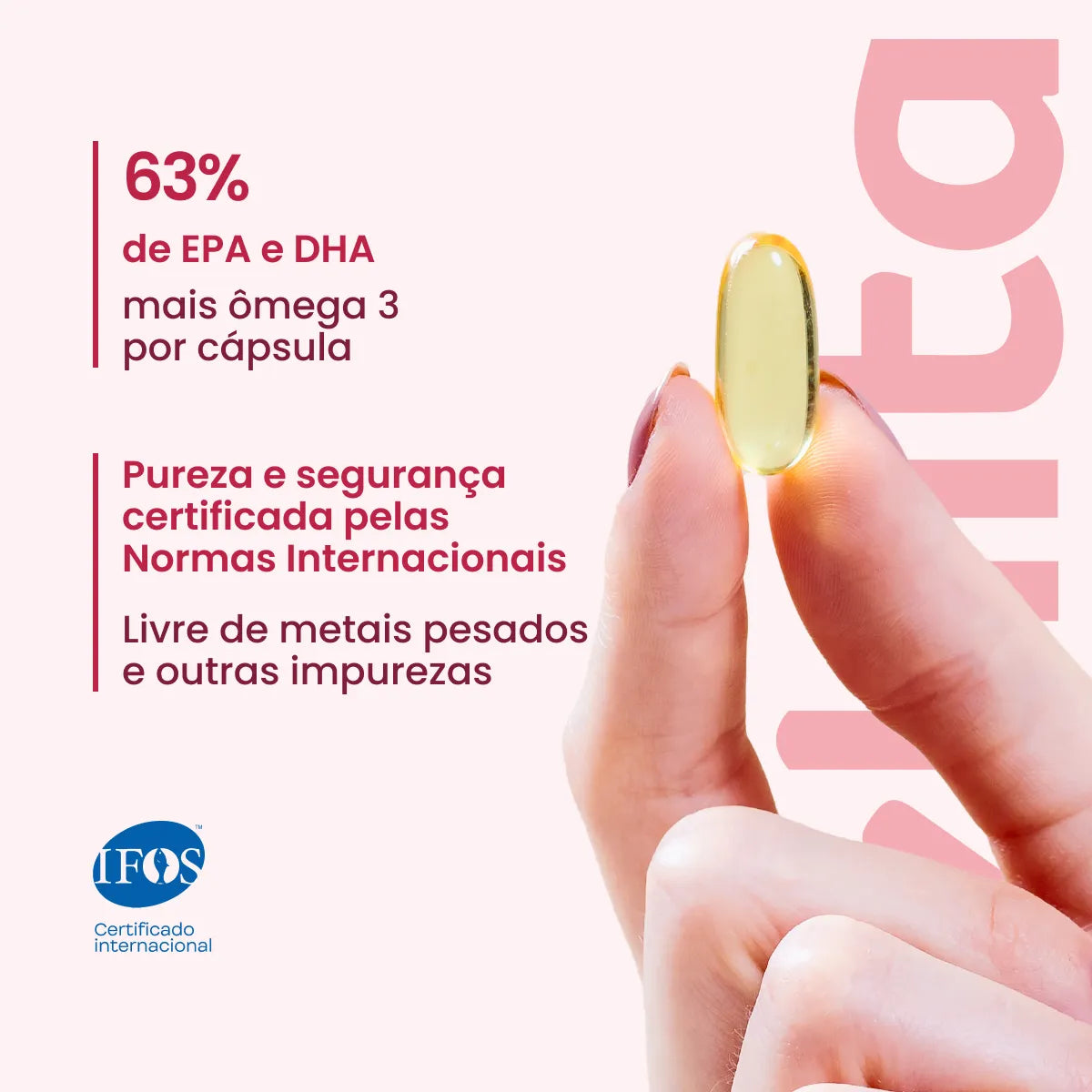 Ômega 3 Super DHA TG 1000mg com Vitamina E e selo IFOS