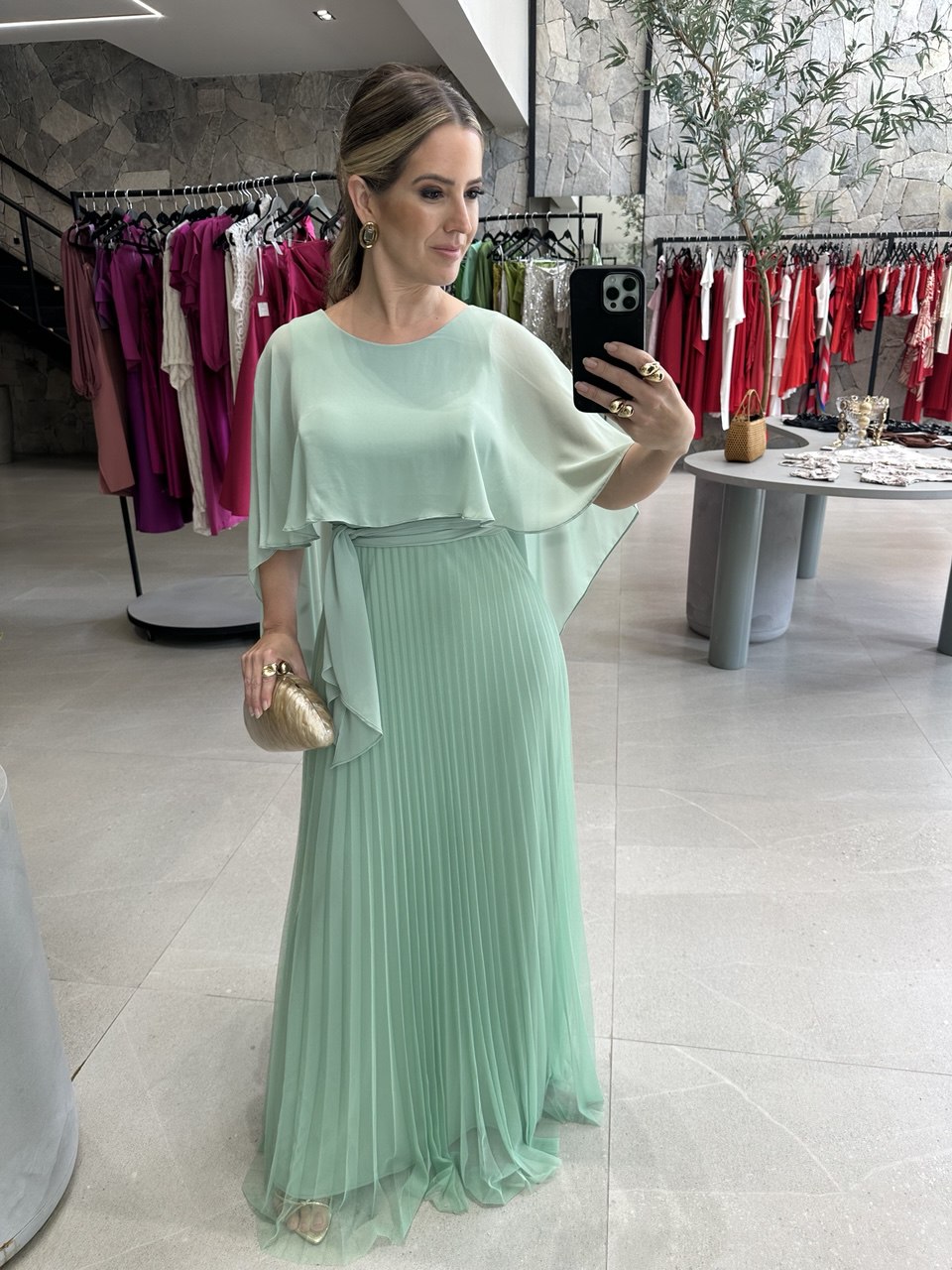 Vestido Capa Plissado