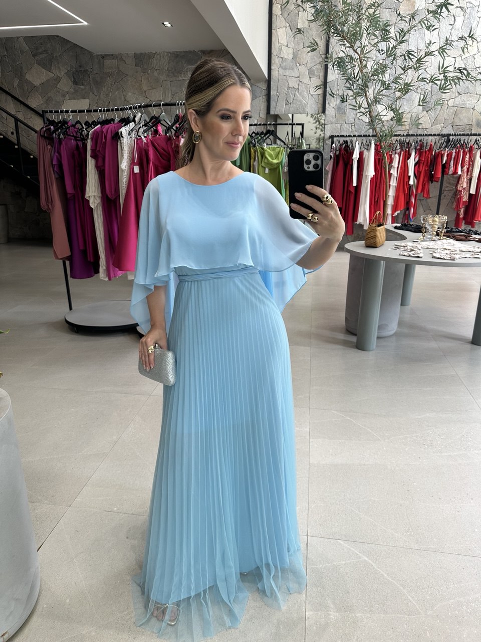 Vestido Capa Plissado