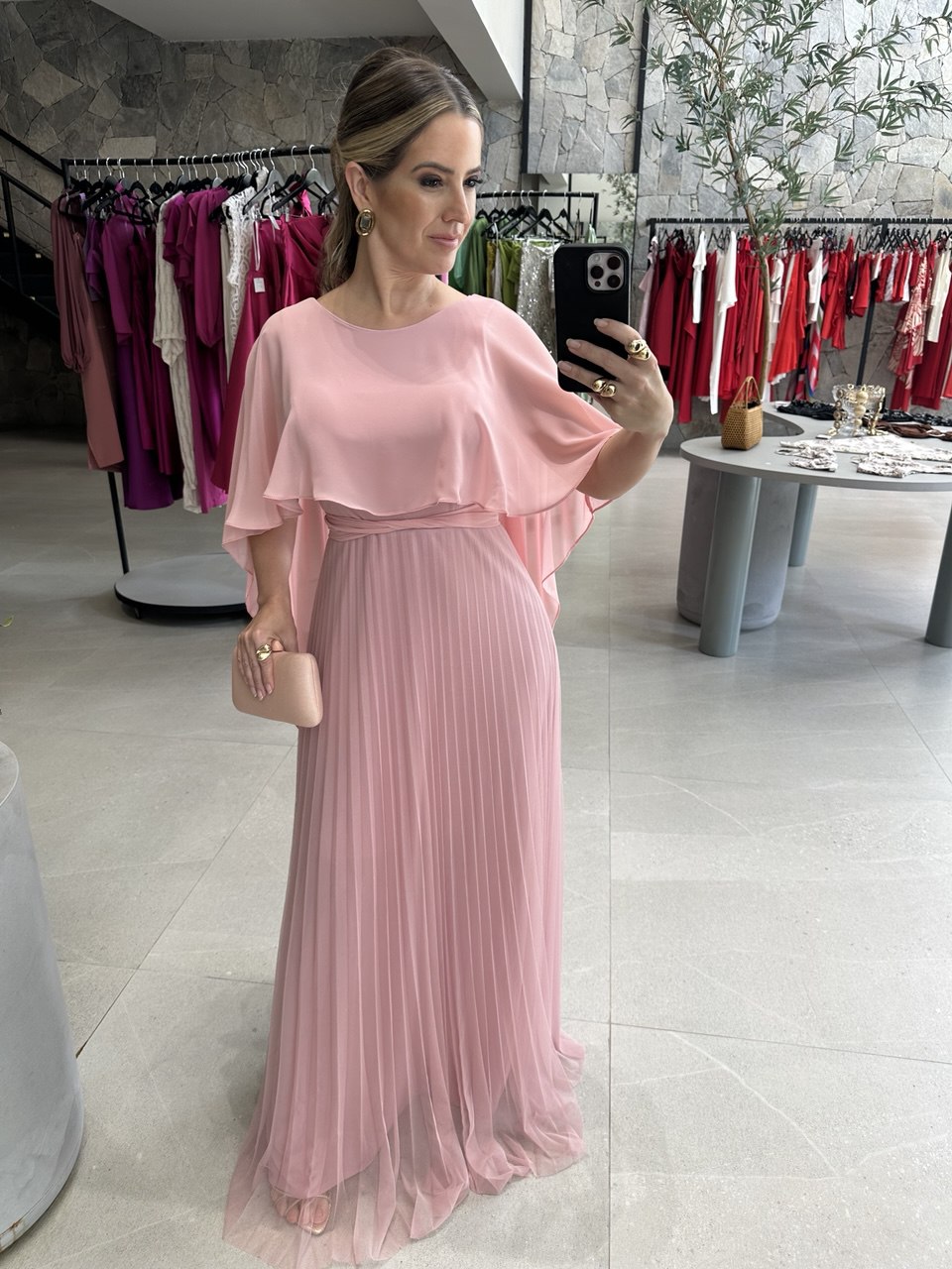 Vestido Capa Plissado
