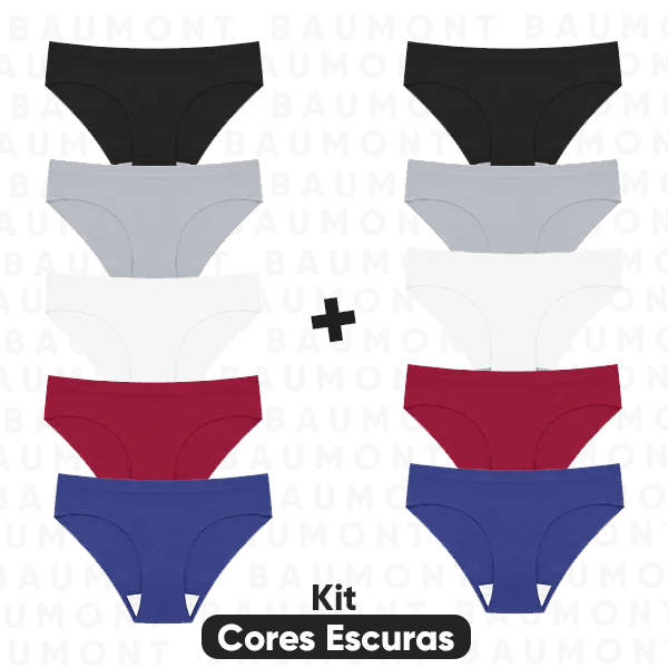 Kit 10 Calcinhas com Corte a Laser e Fio Invisível