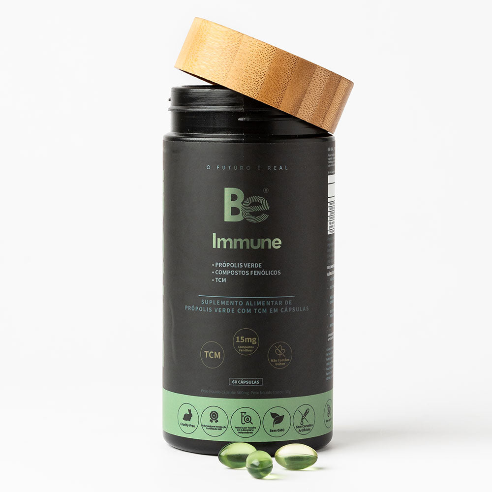 Be Immune – Própolis Verde 15mg + Óleo de Girassol 60 caps