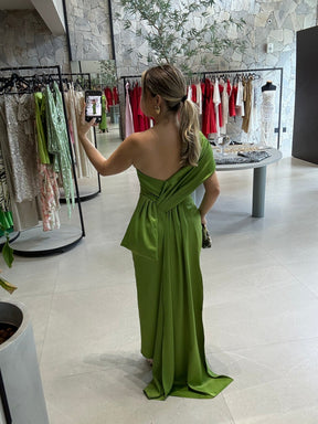 Vestido Ombro Só Cetim