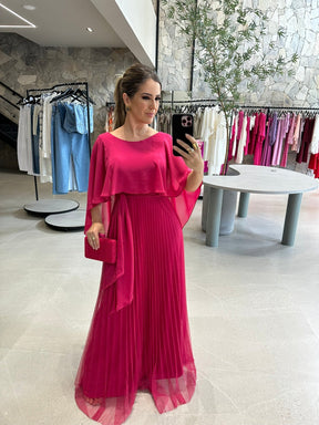 Vestido Capa Plissado