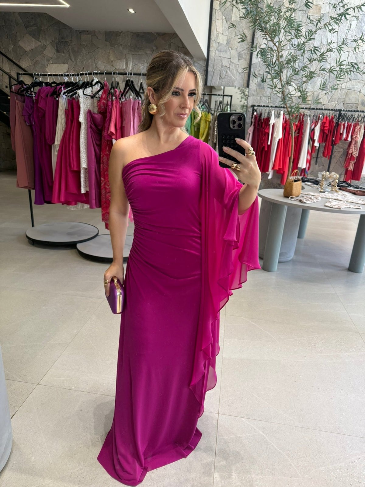 Vestido Capa Lateral