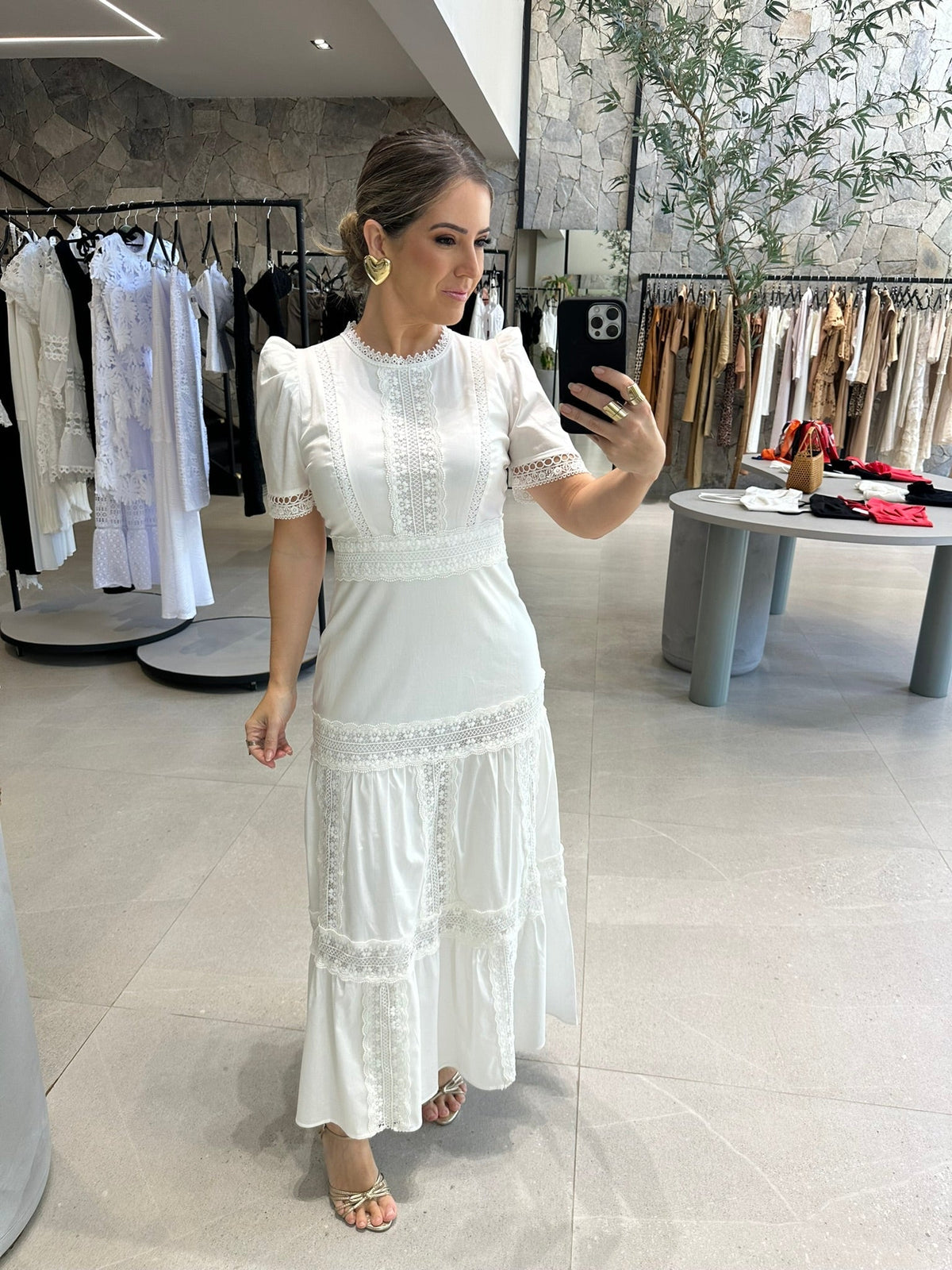 Vestido Tricoline Floral