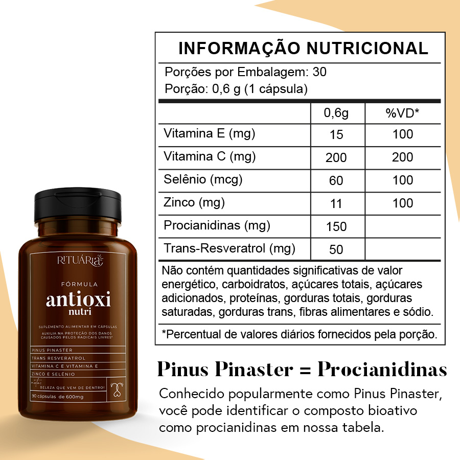 Fórmula Antioxi Nutri 90 cápsulas (3 meses)