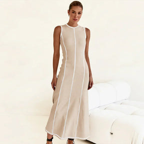 Vestido Midi de Malha Sem Mangas Eleganza
