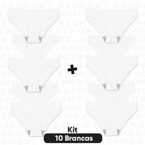 Kit 10 Calcinhas com Corte a Laser e Fio Invisível