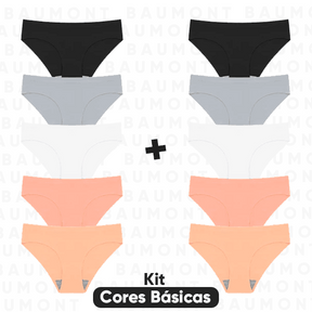 Kit 10 Calcinhas com Corte a Laser e Fio Invisível