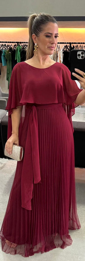 Vestido Capa Plissado