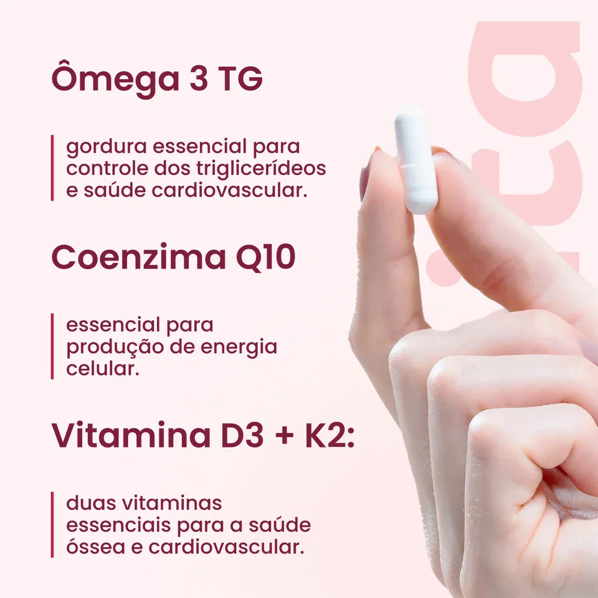 Kit Ômega 3 TG e Coenzima Q10 e Vitamina D3 com K2
