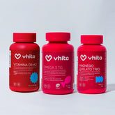 Kit Ômega 3 TG + Vitamina D3 com K2 + Magnésio Quelato Trio