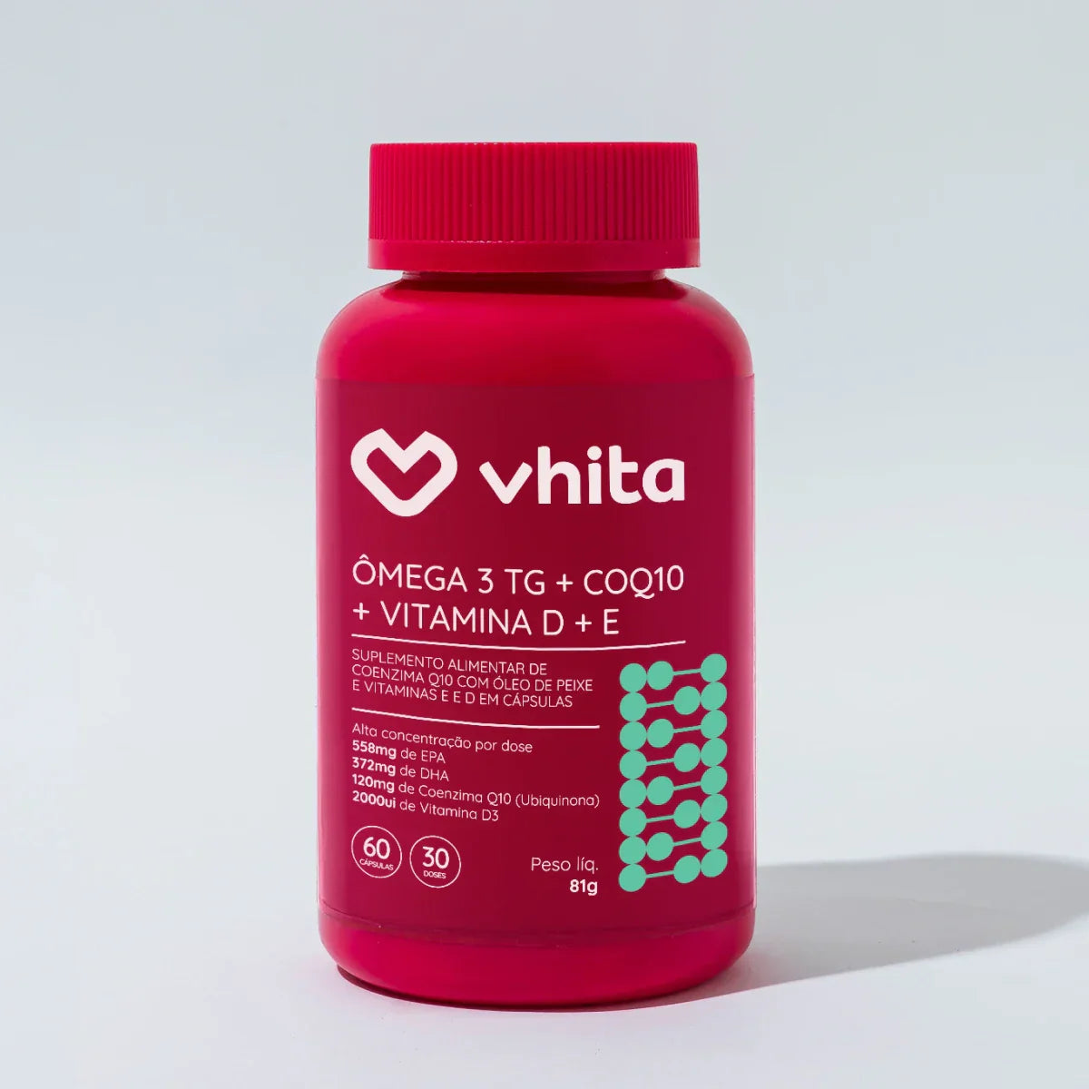Ômega 3 em 1: Ômega 3 + Coenzima Q10 + Vitamina D e E