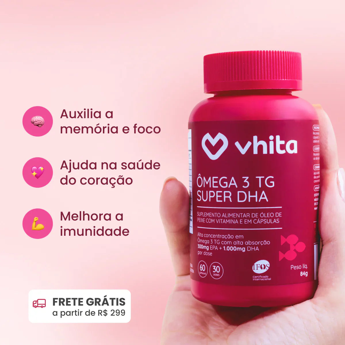Ômega 3 Super DHA TG 1000mg com Vitamina E e selo IFOS