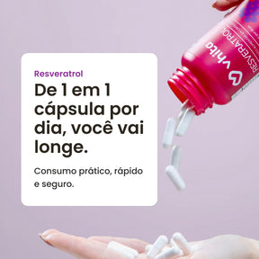 Resveratrol 165mg com licopeno biotina e proantocianidinas em 1 cápsula