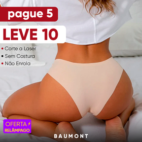 Kit 10 Calcinhas com Corte a Laser e Fio Invisível