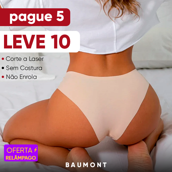 Kit 10 Calcinhas com Corte a Laser e Fio Invisível