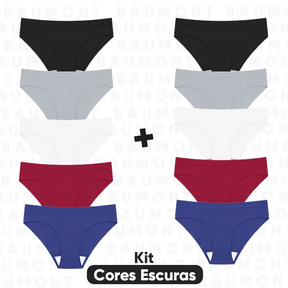 Kit 10 Calcinhas com Corte a Laser e Fio Invisível